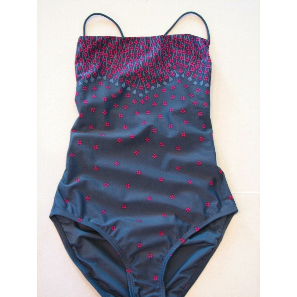 Marc Jacobs Swimsuit Blue & Red Chrissie's Floral Laced Back Minimalist L
